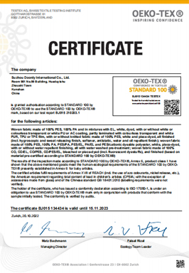 OKEO-TEX certification